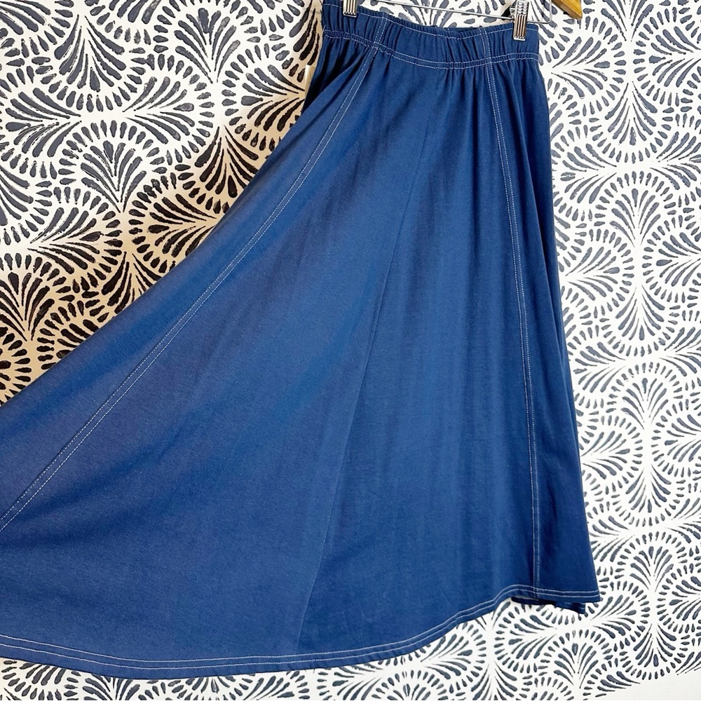 Vintage Jason Maxwell Cotton Button Front Elastic Waist Skirt - Picture 5 of 14